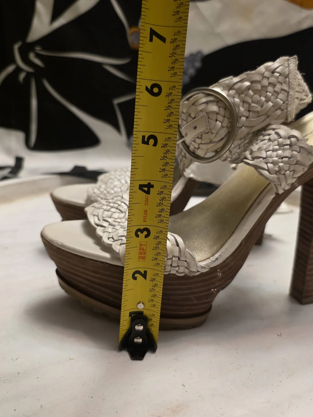 Jessica Simpson Braided Platform Sandals -White. Size 7.5
